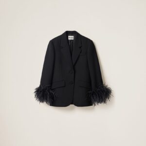 Miu Miu Single-Breasted Grain De Poudre Jacket
