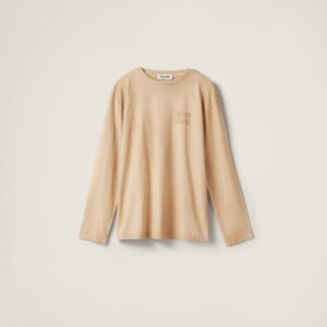 Miu Miu Garment-Dyed Cotton Jersey T-Shirt