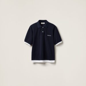 Miu Miu Pique And Jersey Polo Shirt