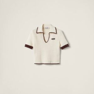 Miu Miu Crocheted Cotton Polo Shirt
