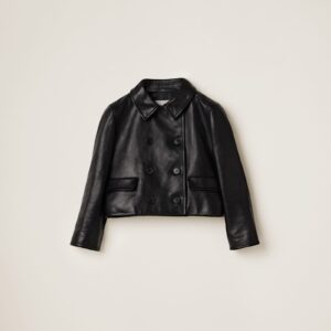 Miu Miu Double-Breasted Leather Jacket