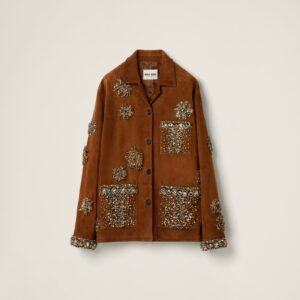 Miu Miu Embroidered Suede Jacket