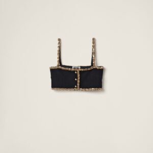 Miu Miu Embroidered Tweed Top