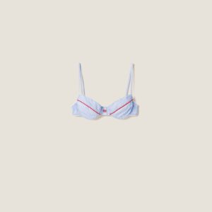 Miu Miu Striped Cotton Bra