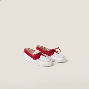 Miu Miu Unlined Bleached Two-Tone Leather Loafers