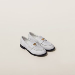 Miu Miu Vintage-Effect Leather Penny Loafers