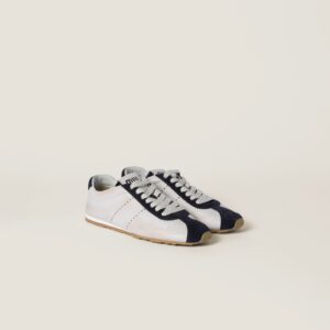 Miu Miu Plume Nappa Leather And Suede Sneakers