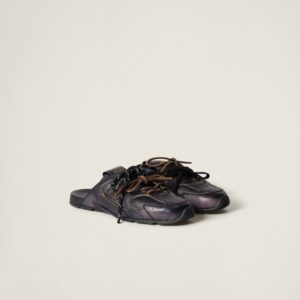 Miu Miu New Balance X 530 Sl Deco Calf Leather Mules