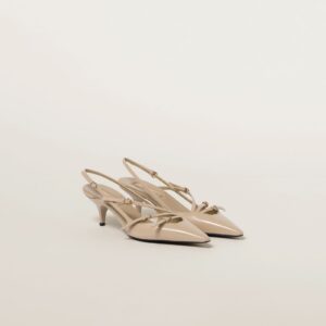 Miu Miu Patent Leather Slingbacks With Buckles