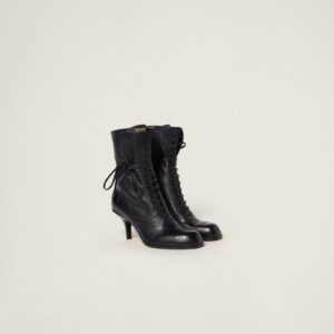 Miu Miu Leather Laced Booties