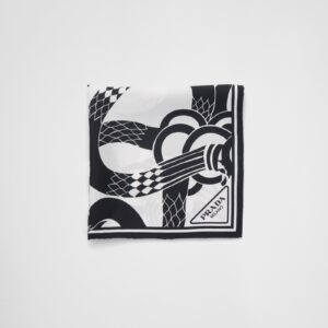 Prada Printed Silk Twill Scarf