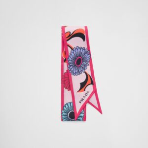 Prada Printed Silk Twill Scarf