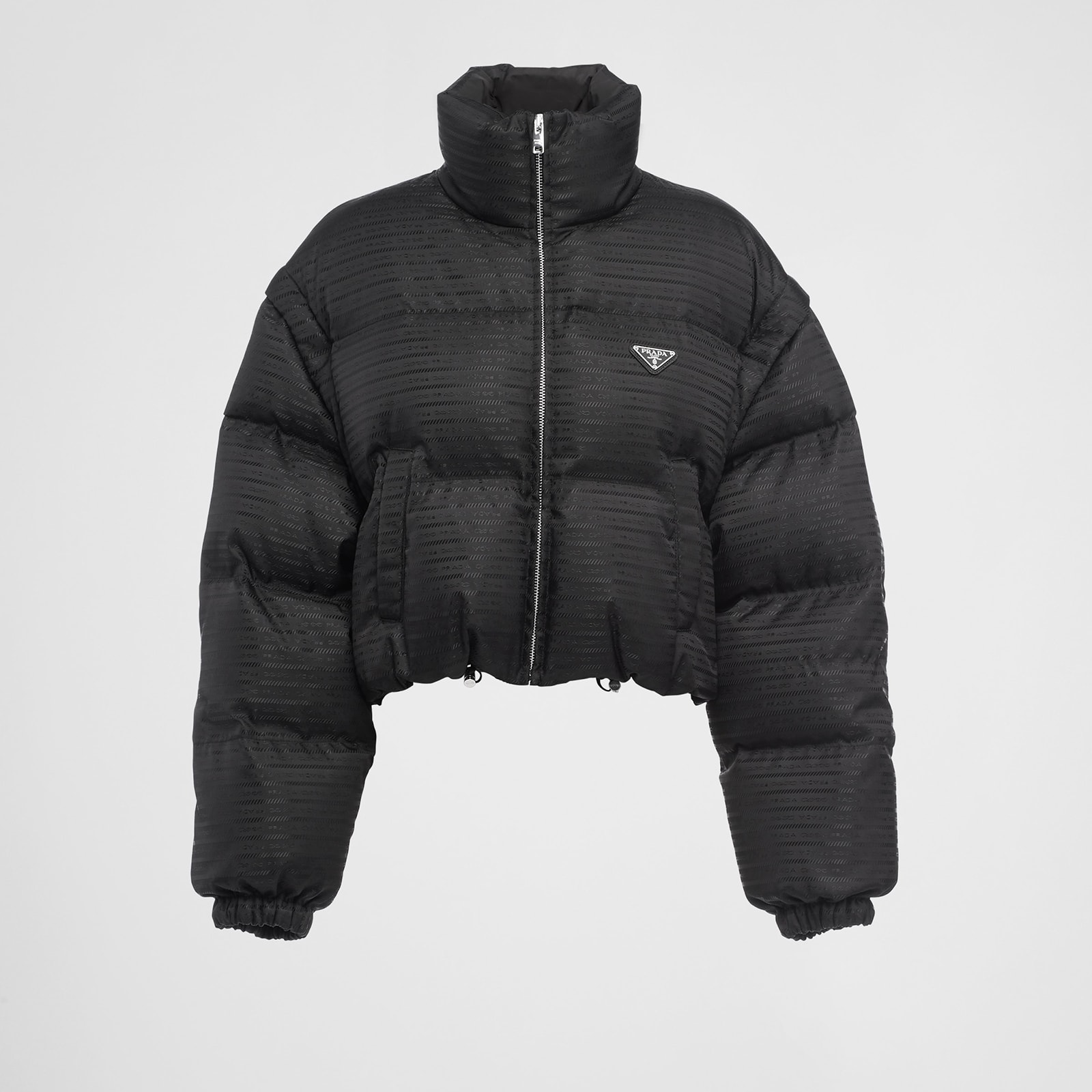 Prada Re-Nylon Cropped Hooded Down Jacket