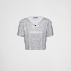 Prada Embroidered Jersey T-Shirt