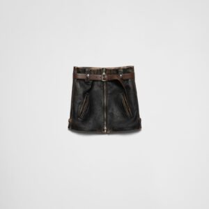 Prada Leather Miniskirt