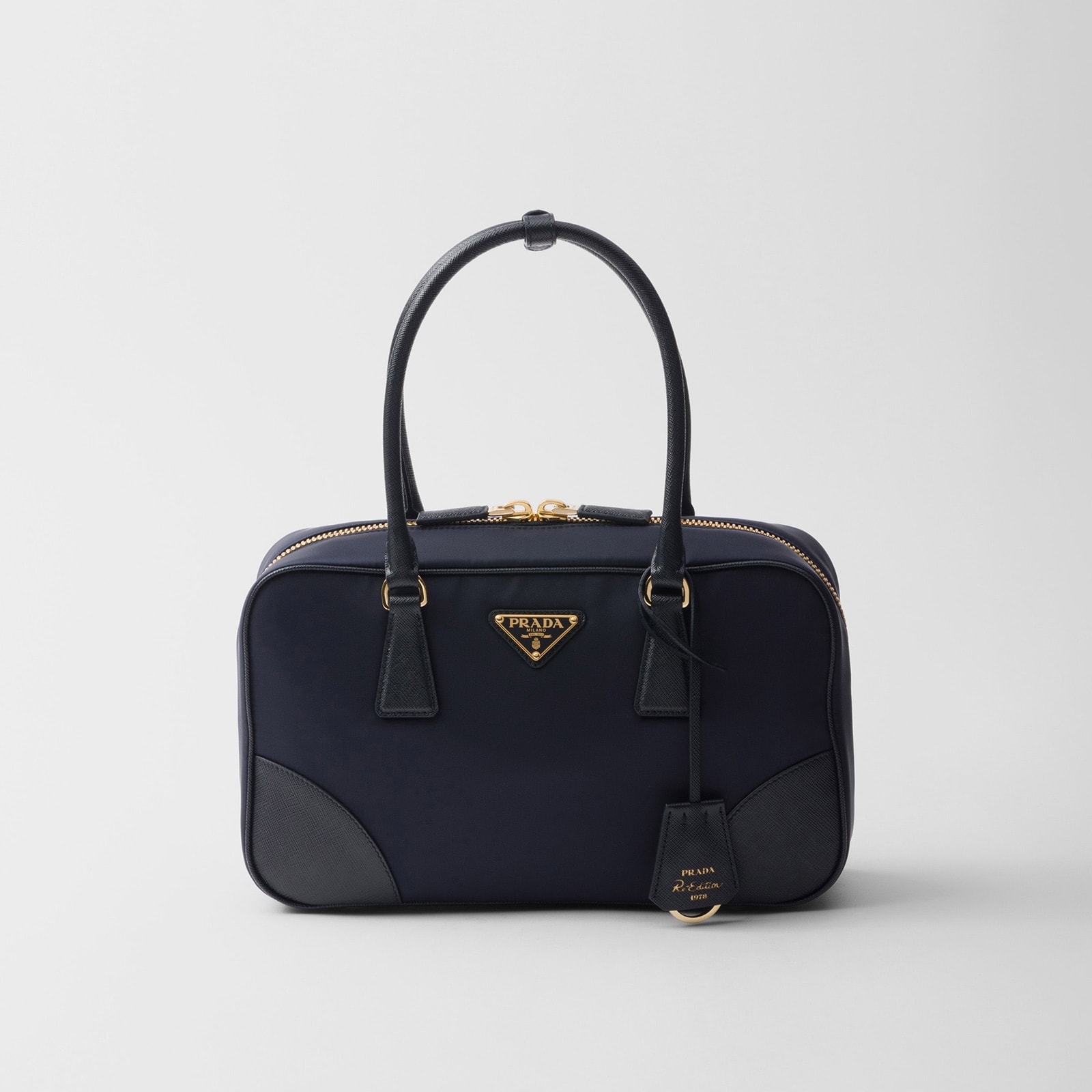 Replica Designer Bags Prada Re-Edition 1978 Medium Re-Nylon And Saffiano Leather Two-Handle Bag
