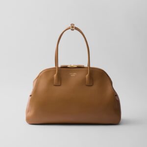 Replica Designer Bag Prada Large Leather Tote Bag With Zipper Closure
