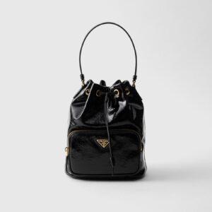 Replica Designer Bag Prada Duet Naplak Patent Leather Bucket Bag