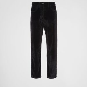 Prada Five-Pocket Velvet Denim Jeans