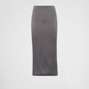 Prada Stretch Satin Midi-Skirt