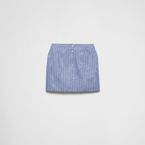 Prada Striped Chambray Miniskirt