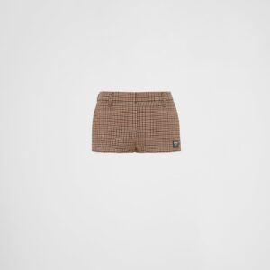 Prada Houndstooth Check Shorts