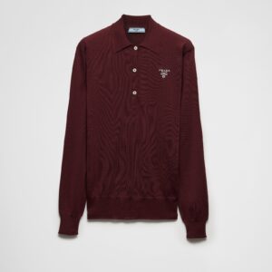 Prada Long-Sleeved Silk Polo Shirt