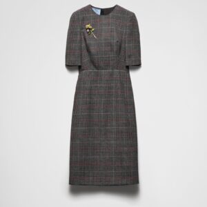 Prada Prince-Of-Wales Checked Midi-Dress