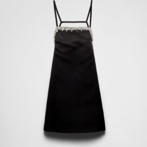 Prada Embroidered Double Satin Mini-Dress