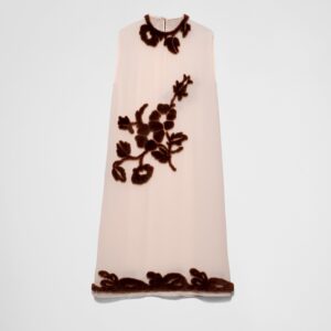 Prada Embroidered Georgette Dress