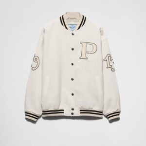 Prada Kid Mohair Bomber Jacket With Patches