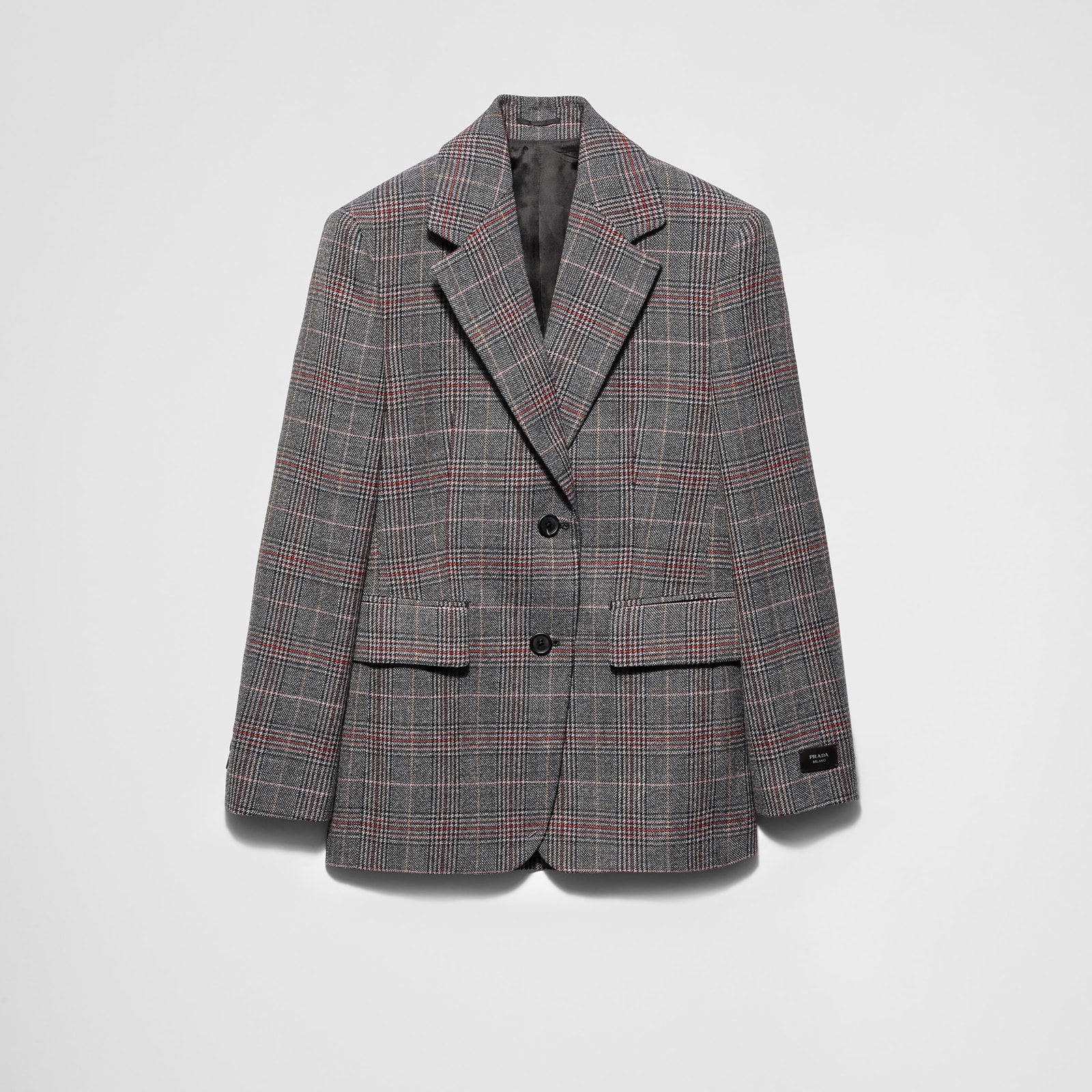 Prada Single-Breasted Prince Of Wales Checked Jacket