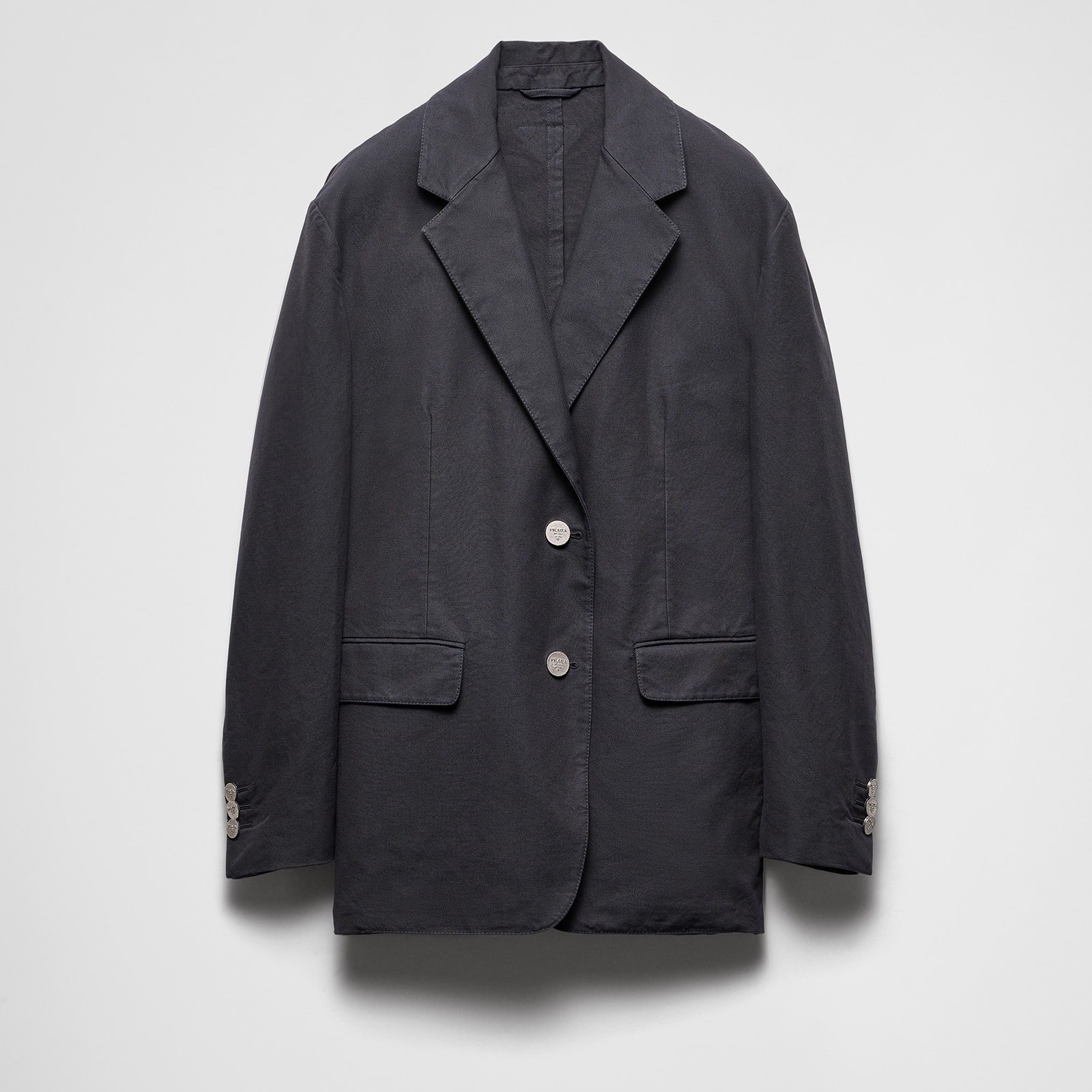 Prada Single-Breasted Old Canvas Jacket
