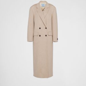 Prada Double-Breasted Velour Cashmere Coat