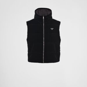 Prada Hooded Technical Fabric Down Vest