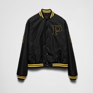 Prada Re-Nylon Bomber Jacket With Patch