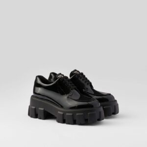 Prada Monolith Patent Leather Lace-Up Shoes