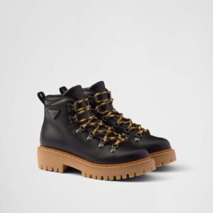 Prada Leather Laced Booties