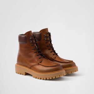 Prada Leather Lace-Up Boots
