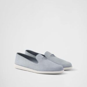 Prada Suede Calf Leather Slip-Ons