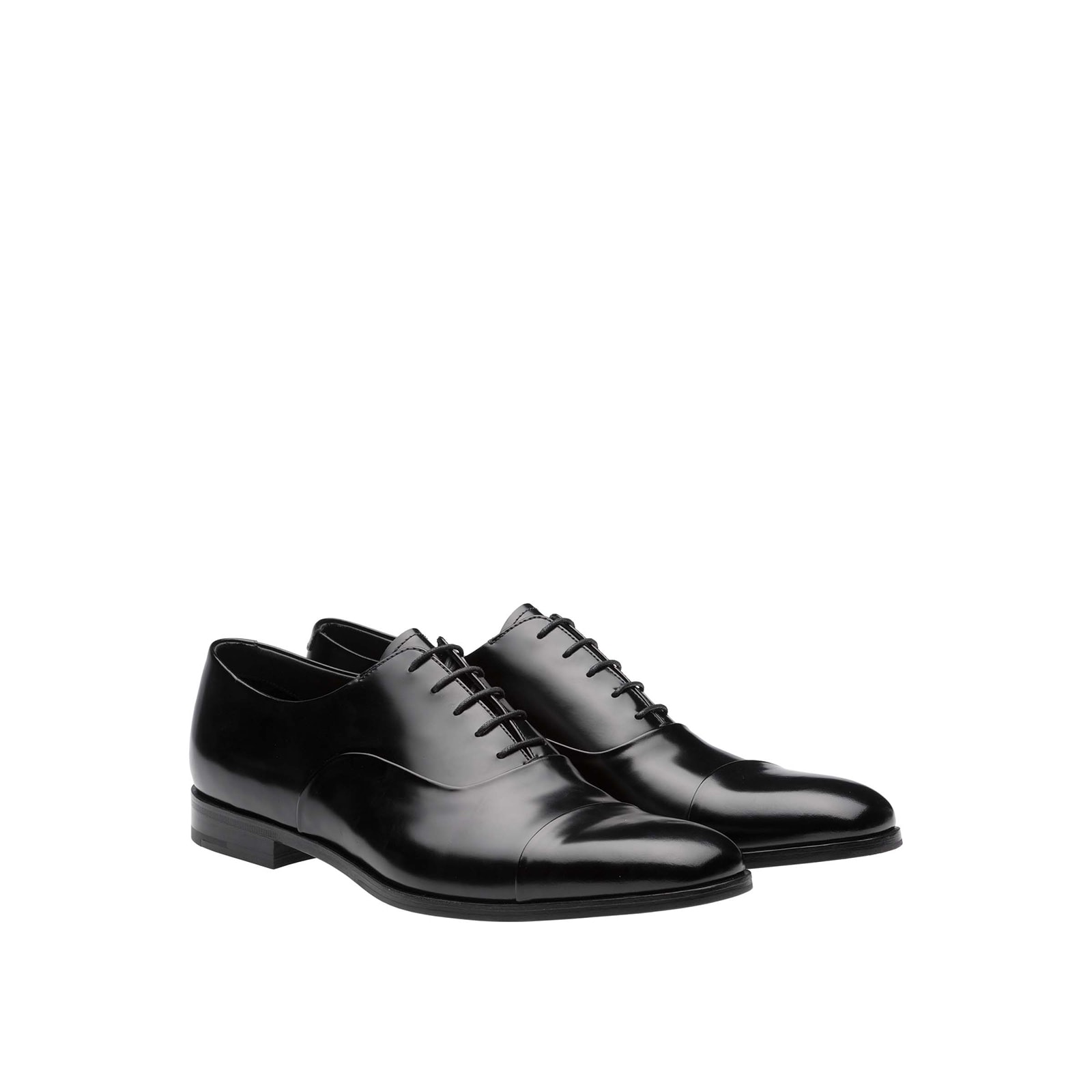 Prada Brushed Leather Laced Oxford Shoes