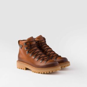 Prada Laced Leather Booties