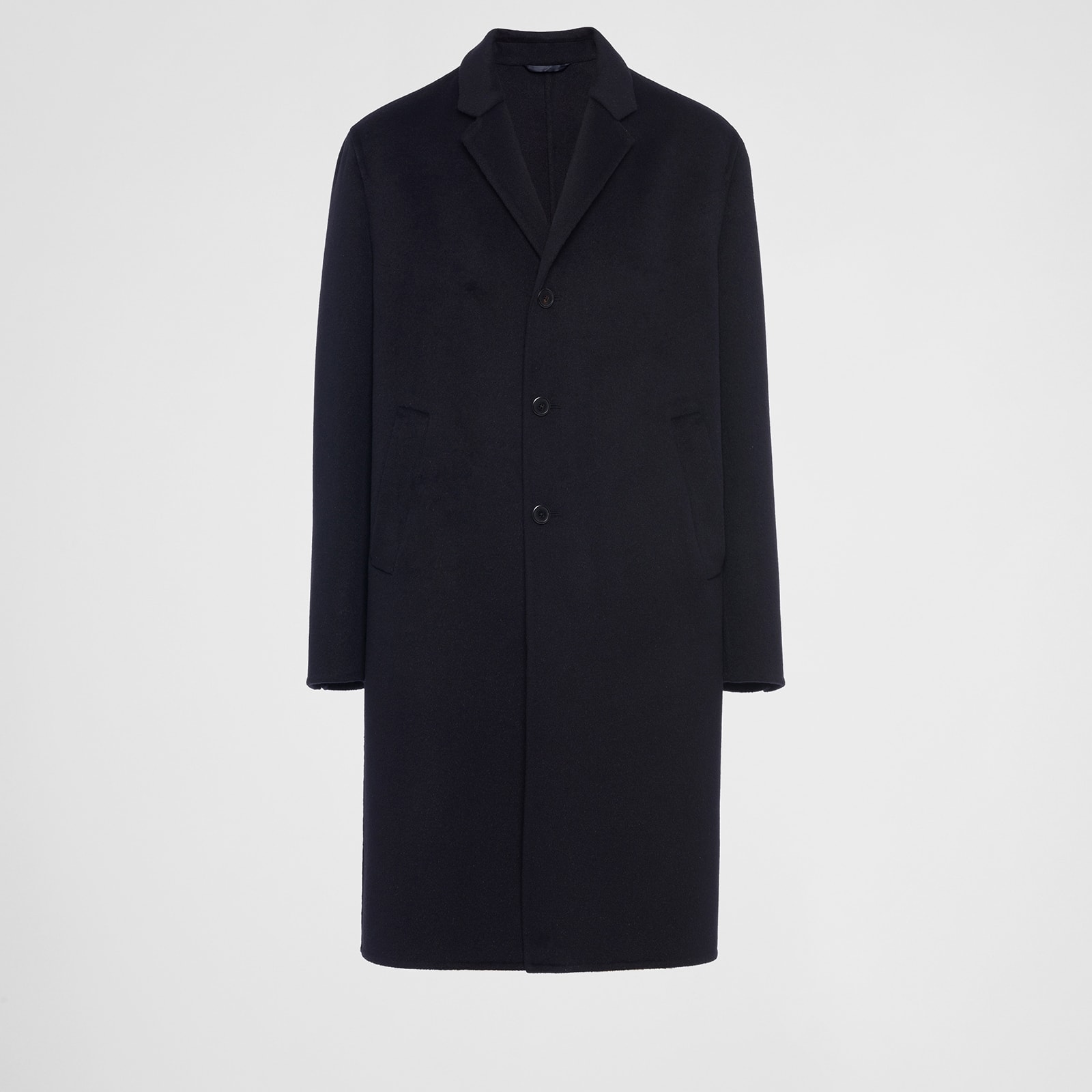 Prada Single-Breasted Wool Blend Coat