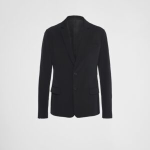 Prada Single-Breasted Technical Stretch Fabric Jacket