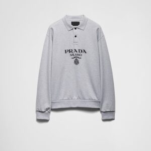 Prada Long-Sleeved Cotton Polo Shirt