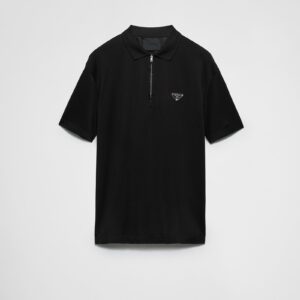 Prada Pique Polo Shirt With Re-Nylon Details