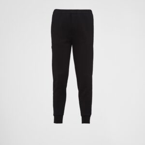 Prada Cotton Fleece Joggers With Re-Nylon Details