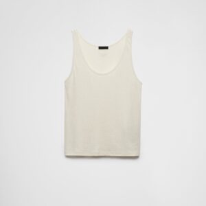 Prada Linen And Cotton Tank Top