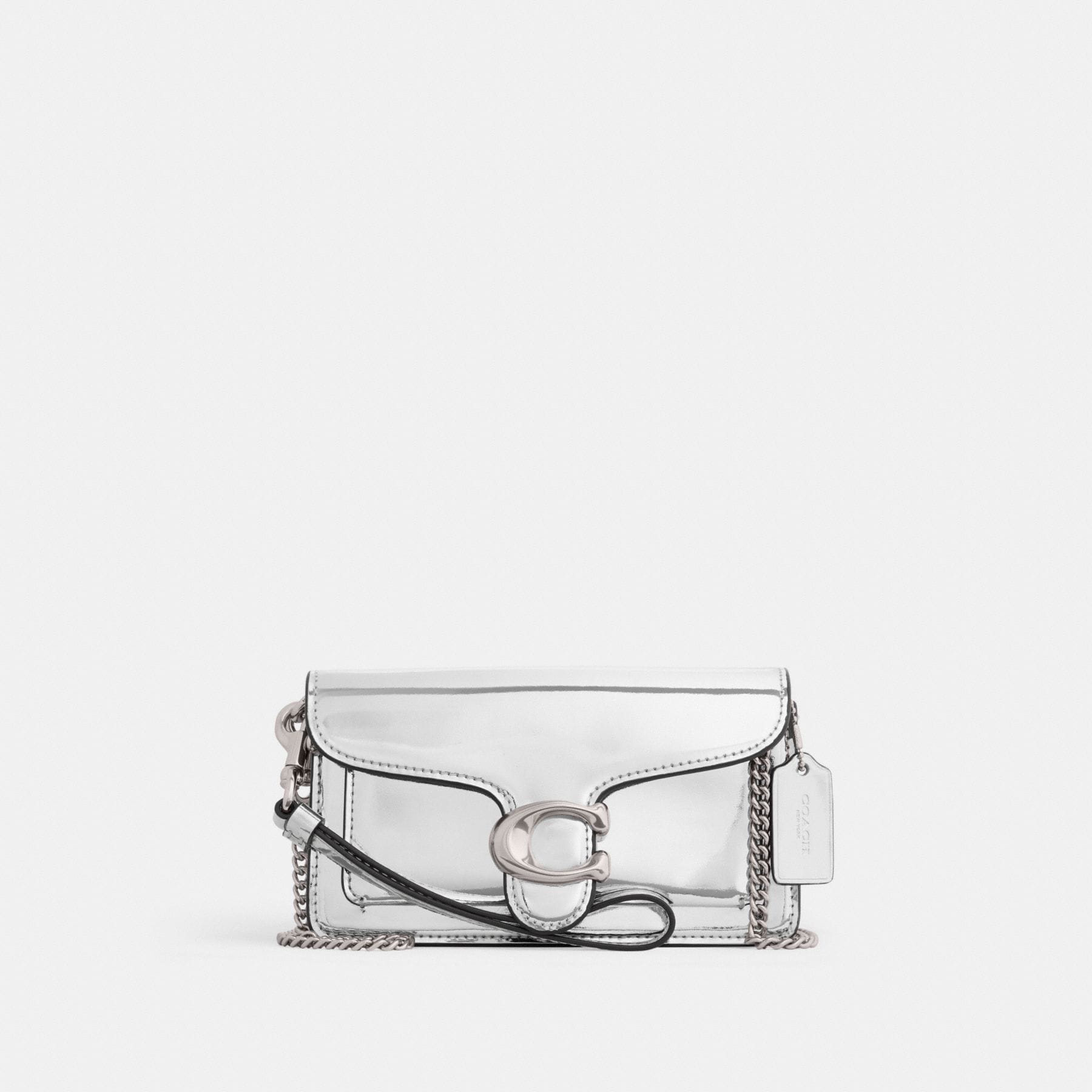 Replica Designer Bags Coach Bag Tabby Crossbody In Silver Metallic
