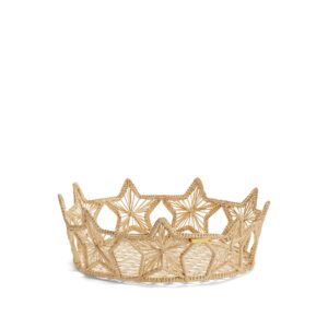 DIOR Round Basket Beige Woven Star